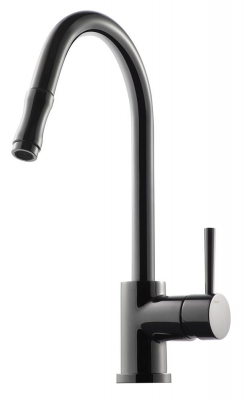 Tapwell EVO185 Kksblandare Med Utdragbar Pip - Black Chrome i gruppen Sanitet / Blandare / Kksblandare hos Din VVS-Butik (9418803)