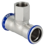 Mapress, T-rör, invändig gänga, 18xG15, rostfri