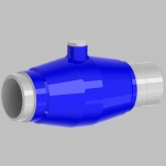 Naval, Anborrningsventil, med svetsändar, blå, DN65