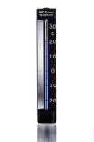 Q 606B721, Termometer, rak, blå, svartlack, 110x30