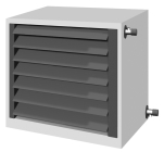 Eveco, AH2730.11, Fläktluftvärmare, ljusgrå RAL7035, BxHxD 800x800x420