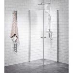 Duschhörna Alterna Lusso Rak 80x80, Klarglas