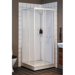 Ifö Next NKH-L 88 VS, Duschkabin, styren carré mönster, vitlack, 80x80