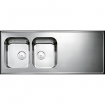 H16R, Diskbänk, slät, rostfri, 1600x600x30mm