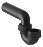 Geberit Laboratorieutrustning, P-vattenlås, svart, 40x50, PEH