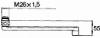 MA, Svängpip, spärr 120°, M26x1,5, L=350mm