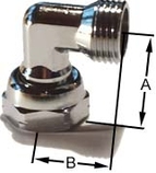 Bogårdhs, Vinkel, invändig/utvändiga gänga, G15, förkromad