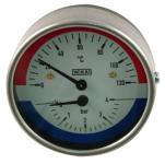 Värmebaronen Hydrotermometer 0-4 bar, 20-120°C